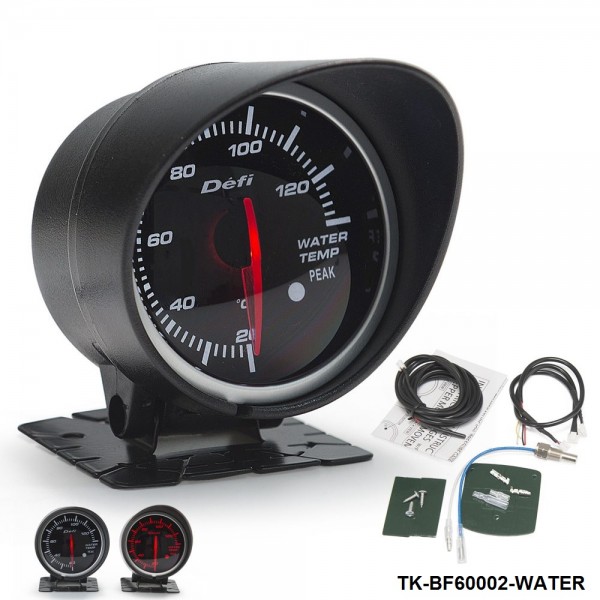 BF 60mm LED Water Temp Temprature Gauge Auto Car Motor Gauge with Red
